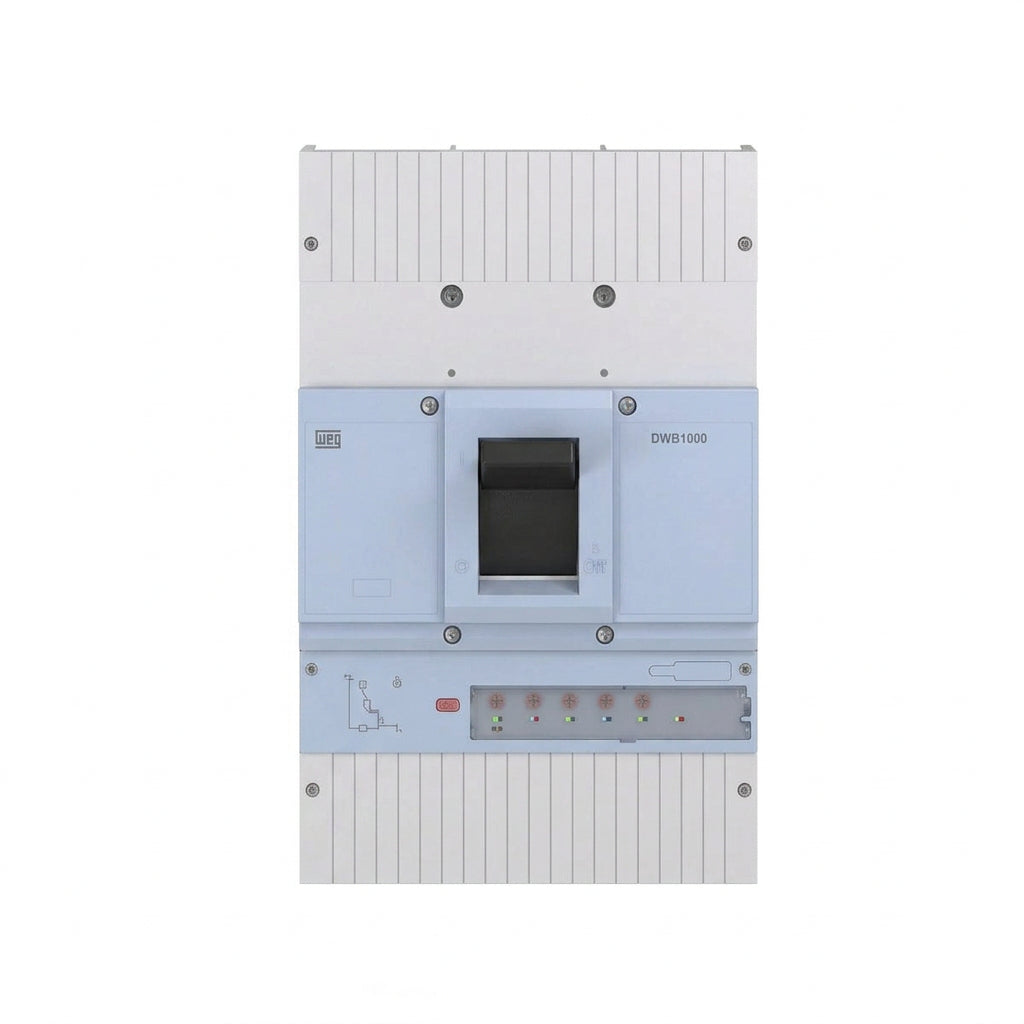 INTERRUPTOR EN CAJA MOLDEADA WEG DWB1000H800-3ET, 320–800 A, 3 polos, 80 kA a 220–240 V; 65 kA a 380 V; 50 kA a 440 V, IEC 60947-2, ET — disparador electrónico LSI.